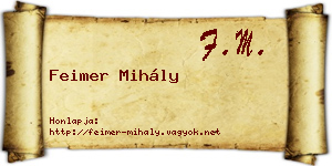 Feimer Mihály névjegykártya